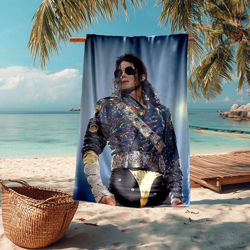 Ultra-weiches Strandtuch mit Michael Jackson Thema, Ideal für Pool - Camping, Tauchen - Perfekter Reisebegleiter, Lebendiges Strandtuch.