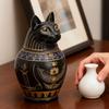 Pet Cremation Urn Resin Decoration Keepsake Egyptian Cat God Urn for Memorial Cat Animals Loss Sympathy Bereavement Table Grave
