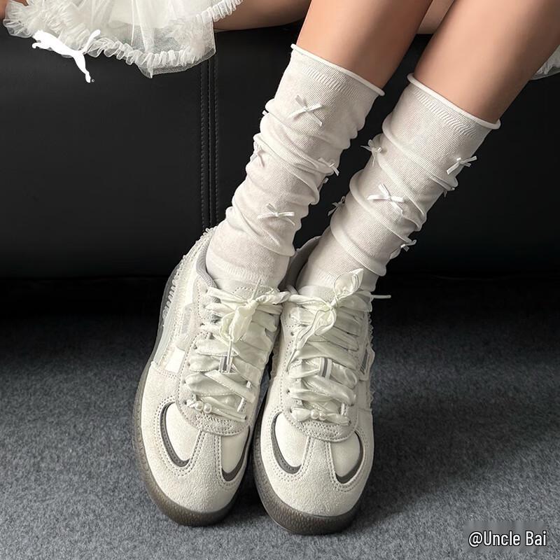 Puma Women's Palermo Retro Silver-Grey Platform Sneakers