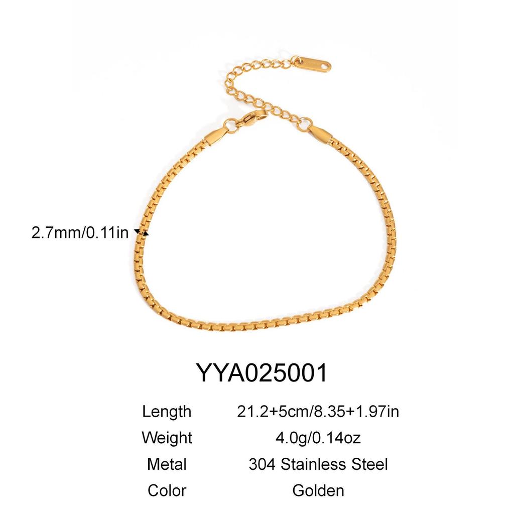 Gold-Plated Stainless Steel Fashion Anklet - Non-Fading Titanium Foot Jewelry