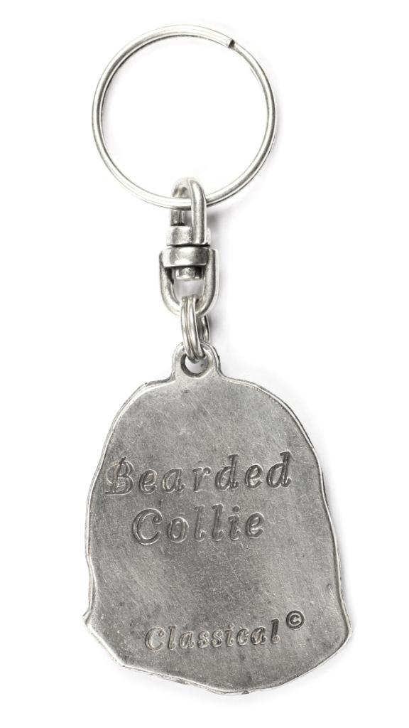Bearded Collie, Highland Collie, Mountain Collie - Silver-plated Dog Pendant, Handbag Decoration, Backpack Pendant by Art-Dog Brand