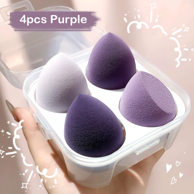 4pcs Makeup Egg Sponge Cosmetic Powder Puff Microfiber Sponge Egg Foundation Makeup Blender Beauty Tools with Box