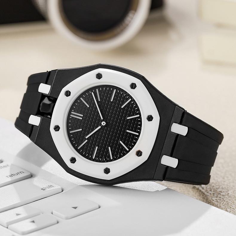 Mens Octagonal Quartz Watch With Silicone Strap For Fashion And Casual Wear