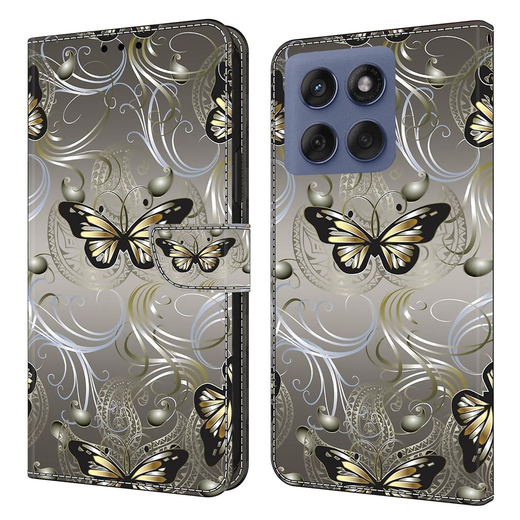 Pro Motorola Edge 60 Fusion 5G/Edge 60 5G Pouzdro Peněženka Stojan Vzorový Tisk PU Kůže Vyklápěcí Kryt na Telefon