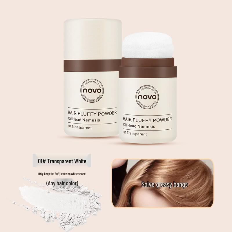NOVO Angel Feather Volumizing Hairline Powder: Wash-Free, Natural, Refreshing for Fluffy, Oily Hair – Perfect for Students