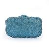 Volle Steine Blume Party Box Clutch Lila/grün Kristall Abendtasche Hochzeit Braut Minaudiere Handtaschen Kette Damen Tasche