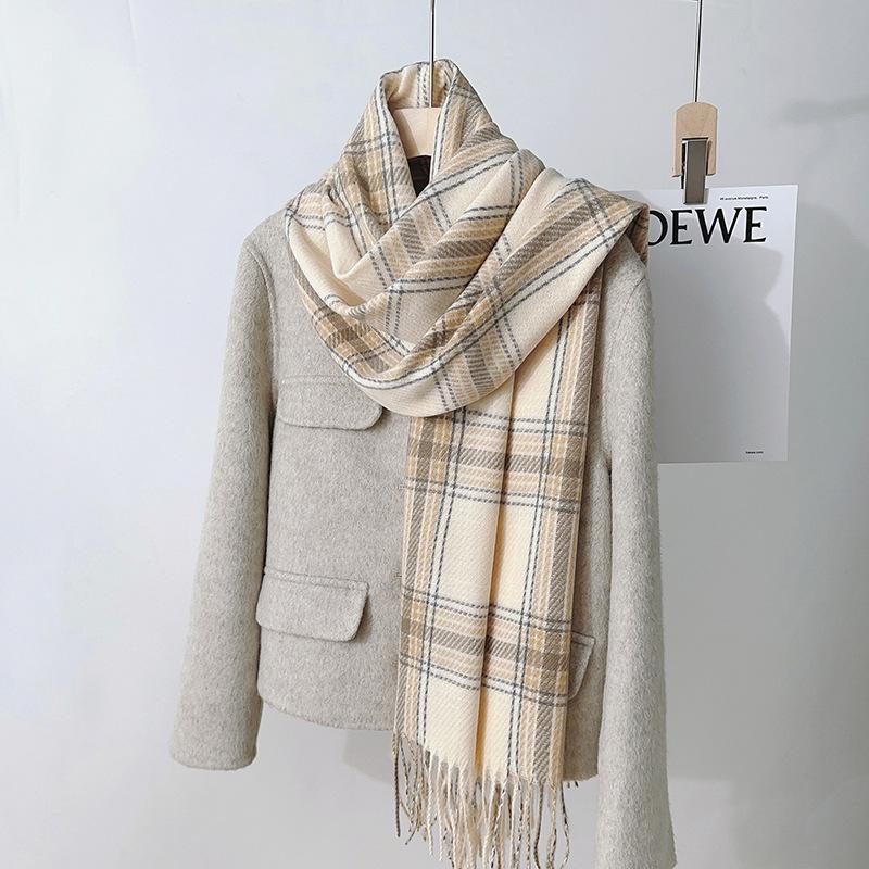 

Осень и зима литературный стиль девушка чувство гибискус пудра темперамент шарф мода атмосфера чувство имитация кашемира теплый шарф с бахромой 60*180+20cm