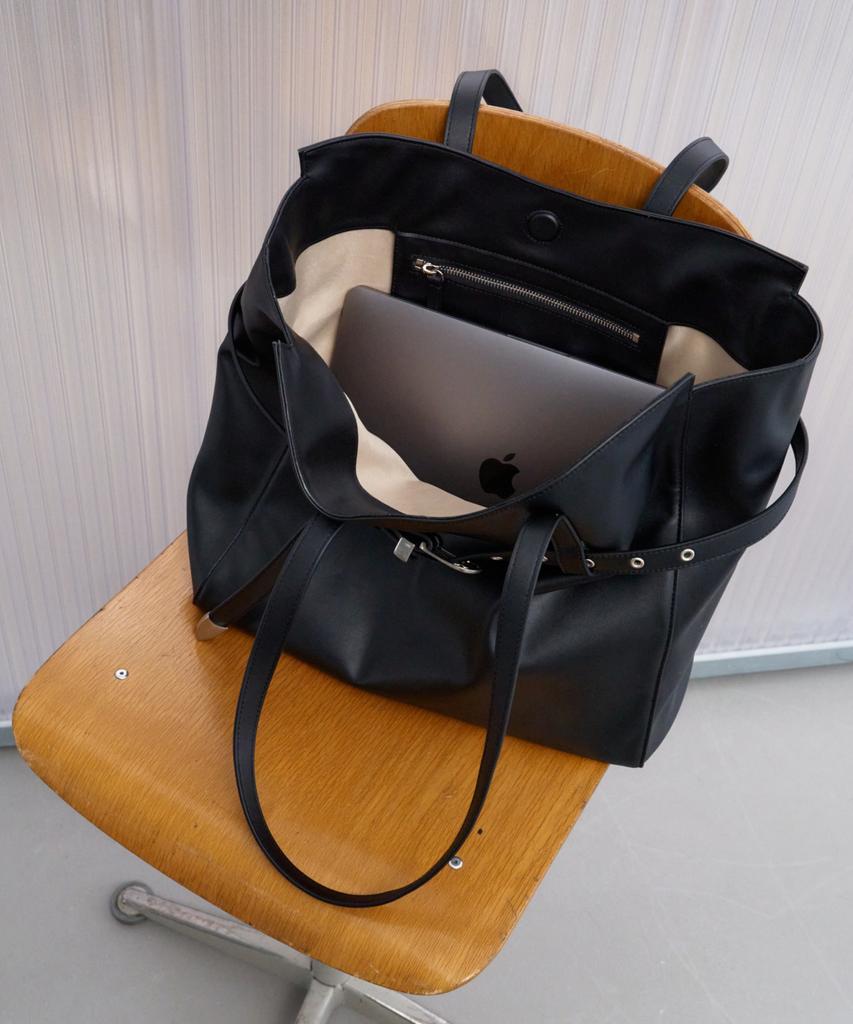 Christine Project Wrap Belted Nylon Shoulder Bag Large(Black Pepper)