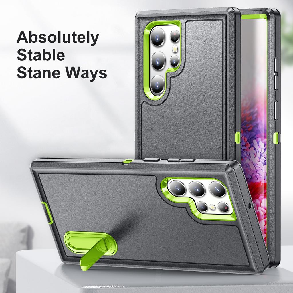 Ochranná taška proti pádu Pouzdro pro Samsung Galaxy S24 Ultra S23 FE Plus S22 A15 A54 A14 A53 A13 5G A04S 3 v 1 držák zadní kryt pouzdra