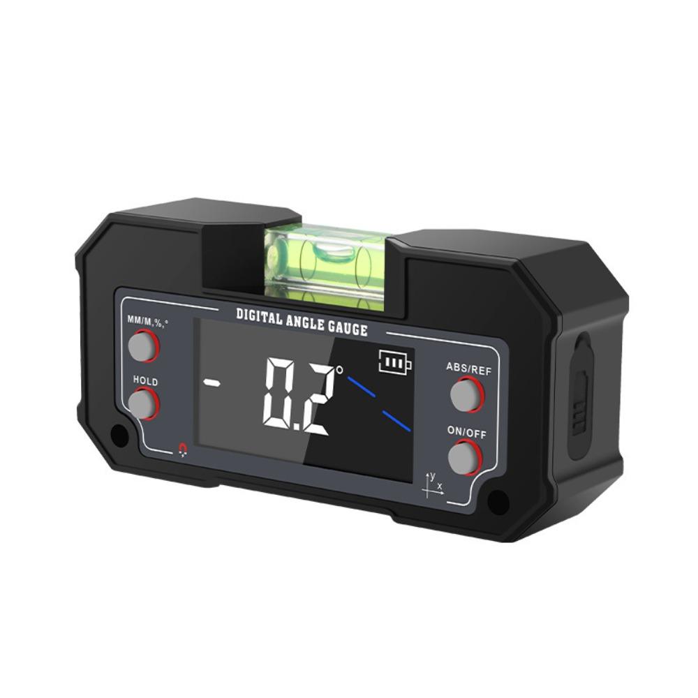 

Multifunctional Digital Angle Gauge Magnetic Rechargeable Digital Inclinometer with Bubble 360-degree Measurement чорний