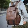 Sac à dos tendance pour homme, sac à dos en cuir souple, sac à bandoulière pour homme, sac à dos de voyage pour homme, grande capacité, sac de jour, sac à livres pour garçon