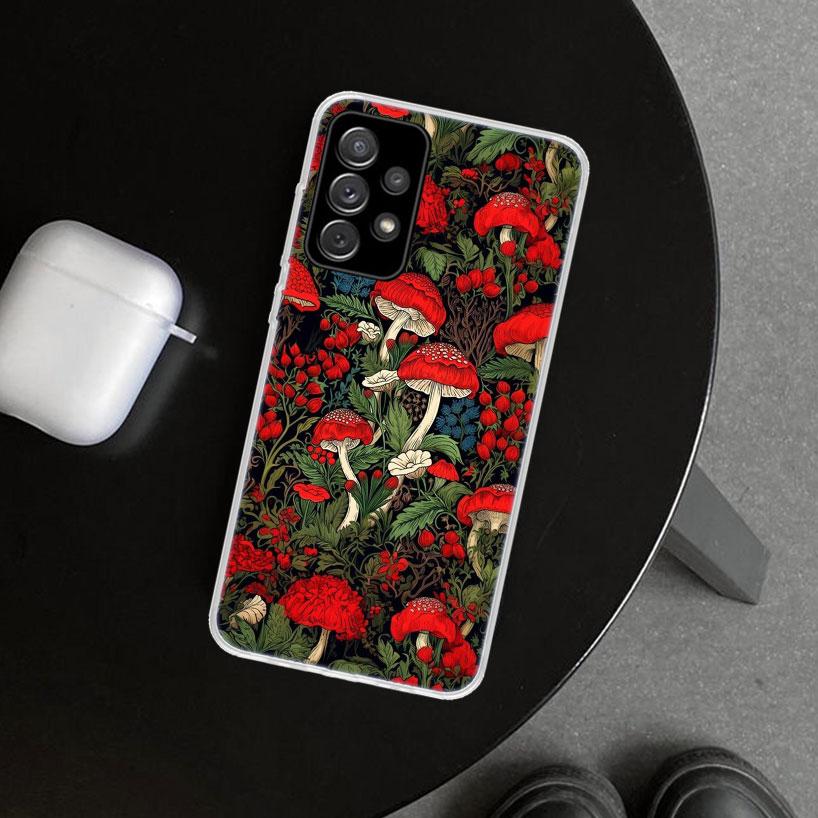 Colorful Mushroom Phone Case Cover for Samsung Galaxy A12 A22 A32 A52 A72 A02S A51 A50S A31 A20S A10S Note 20 Ultra 10 Plus Gala