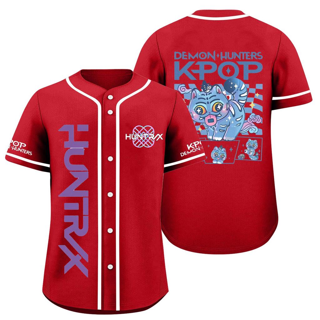 Children's Casual Cartoon Print Short-sleeved Baseball Jerseys Children's Sportswear Top
