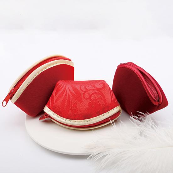 Jewelry Storage Bag Red Velvet Household Supplies Washable Ear Studs Necklace Ring Travel Bag Pretty Storage Washable