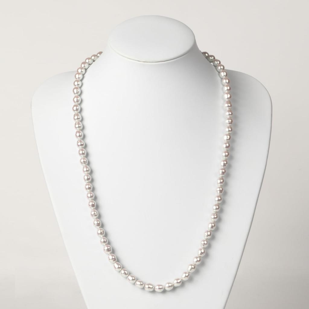 [MIONO] [Produced by Yumi Katsura] Yumi sienne Pearl Necklace Coco 70cm Formal Occasions Simple Popular White Made in Japan (Silver)