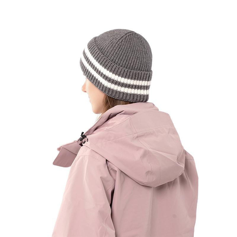 Vlněná pletená čepice v korejském stylu: Hřejivá, trendy, unisex podzimní/zimní čepice