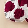 Baby Girl Summer Romper & Shorts Set - "Letter" Top with Belted Flower Pants