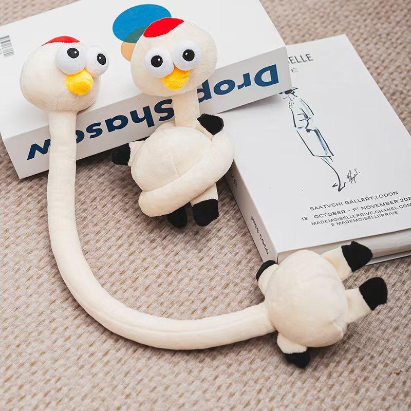 Jouets Peluches Animaux Rigolos Pendentifs Grue Couronnée Rouge à Long Cou Zèbre Raton Laveur Girafe Ornement de Bretelle 50cm