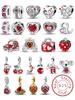 Copper Lover Heart Cute Strawberry Red Series Charms Beads Fit Original Pan Bracelet Bangle Diy Jewelry Making Gift