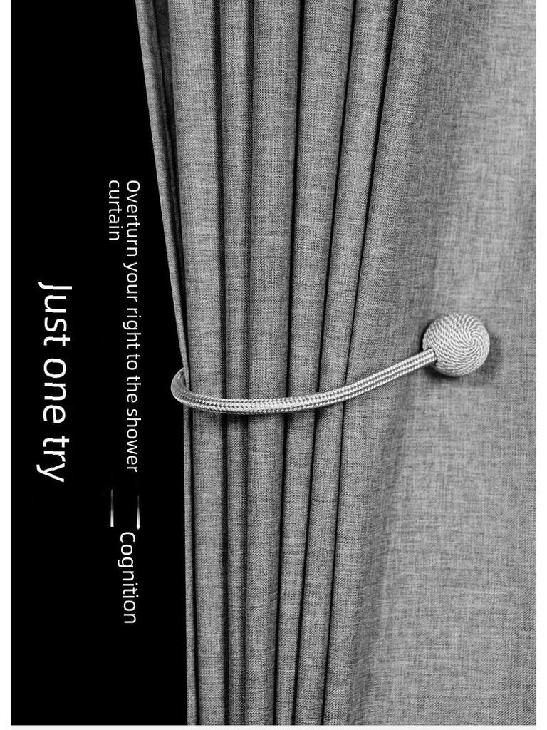 Waterproof Imitation Linen Shower Curtain - 235g Polyester, Thick Solid Color, Ideal for Bathroom Partitions