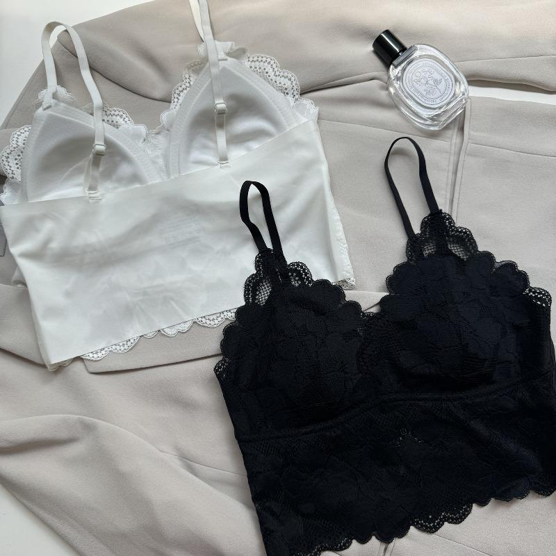 Big beauty back lace sling tube top, big chest, small gathering, integrated coaster, bottom underwear, women's collar can be worn outside