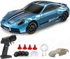 KAIMIO Skala Mini Samochód RC do Driftu Żyroskop Pełny Proporcjonalny RTR Zdalne Sterowanie ze Światłami RGB i 1 Zapasowa Karoseria 143 2.4Ghz (8502-Niebieski)