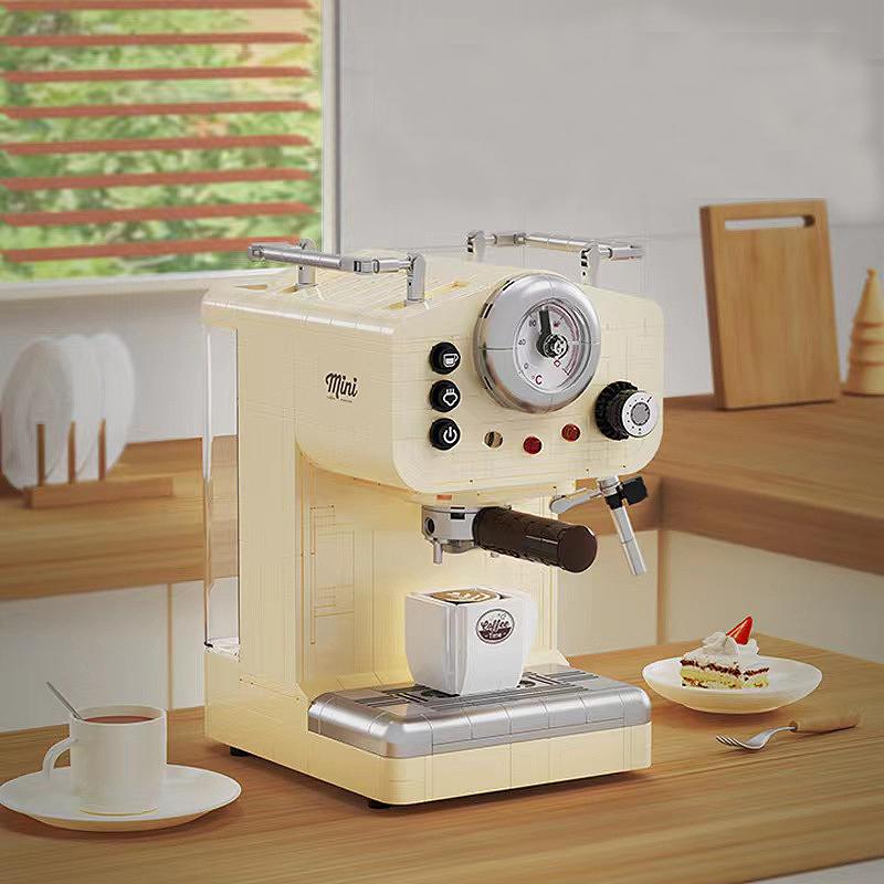 Creative Series Classic Coffee Maker Building Blocks Automatic Drink Machine Model Bricks Toys Gift for Children Kids