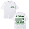 Sunday Running Club Graphic Summer T Shirt Cotton Breathable Sporty  Jogging Tshirts Unisex Women Oversized Cotton Casual Tshirt