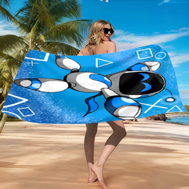 Weltraumabenteuer Astro Bot Strandtuch, Schnelltrocknend, Pflegeleicht, Geeignet für Fitness und Strandurlaub, Sport-Essential