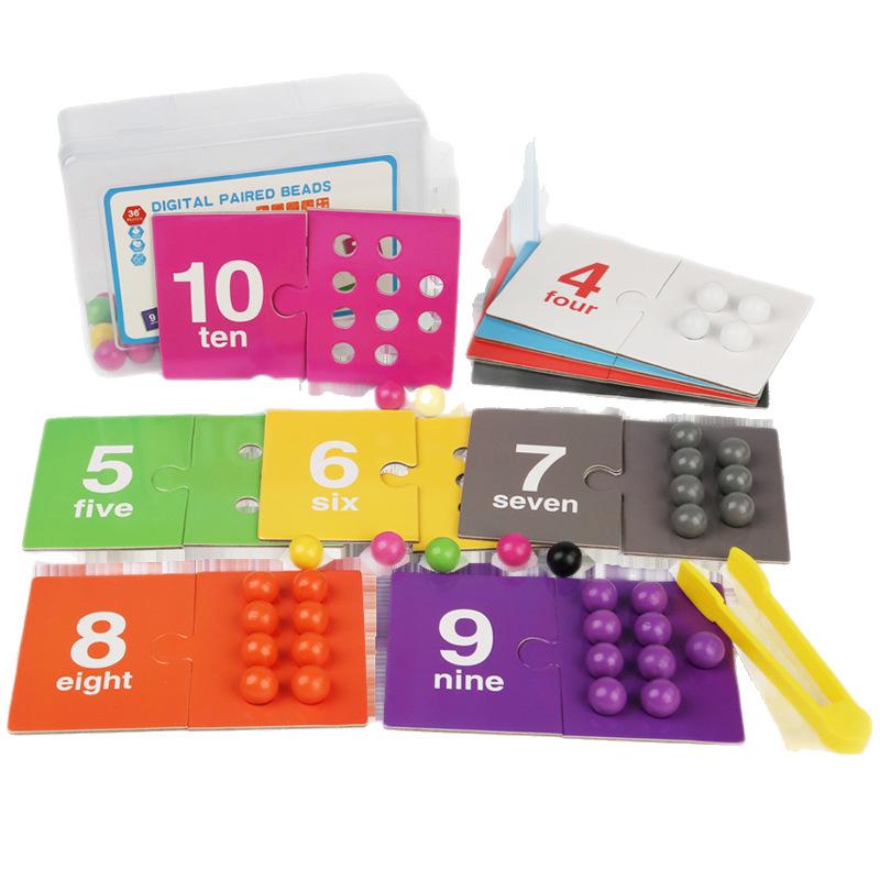 

Clip Beads Game Wooden Beads Game Color Matching Parish Learning Set Fine Movement Training Toys for Kids Math Learning Gifts разноцветный