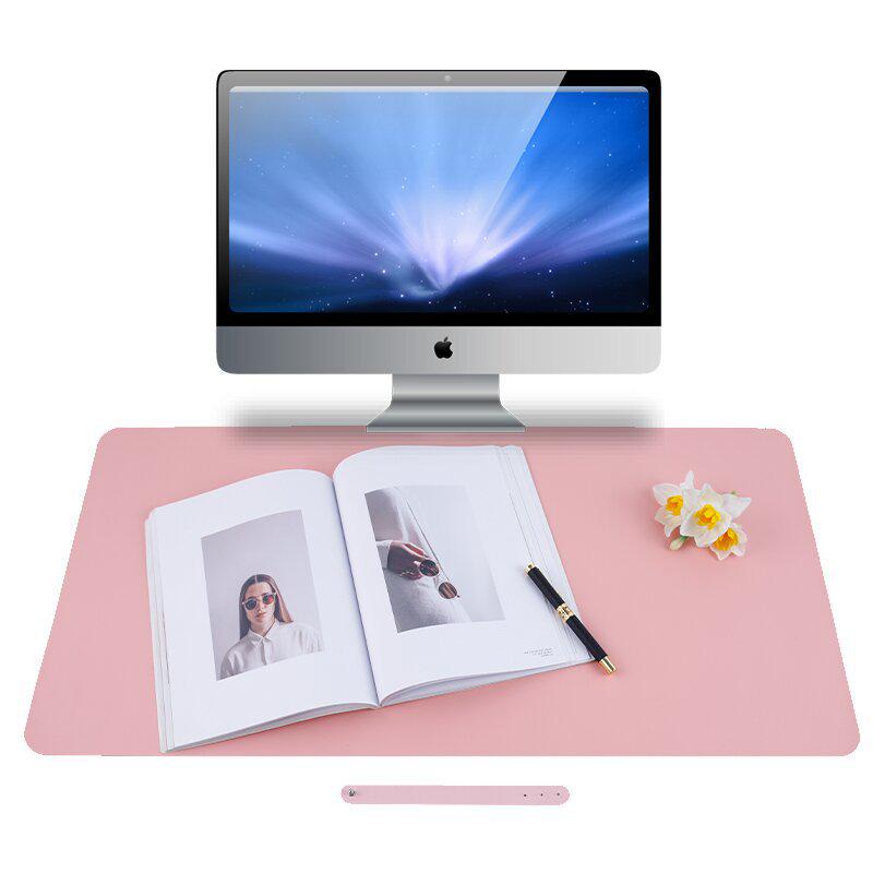 Extra Large Non-Slip Leather Mouse Pad - Stain-Resistant Computer Desk Mat with Pattern Logo