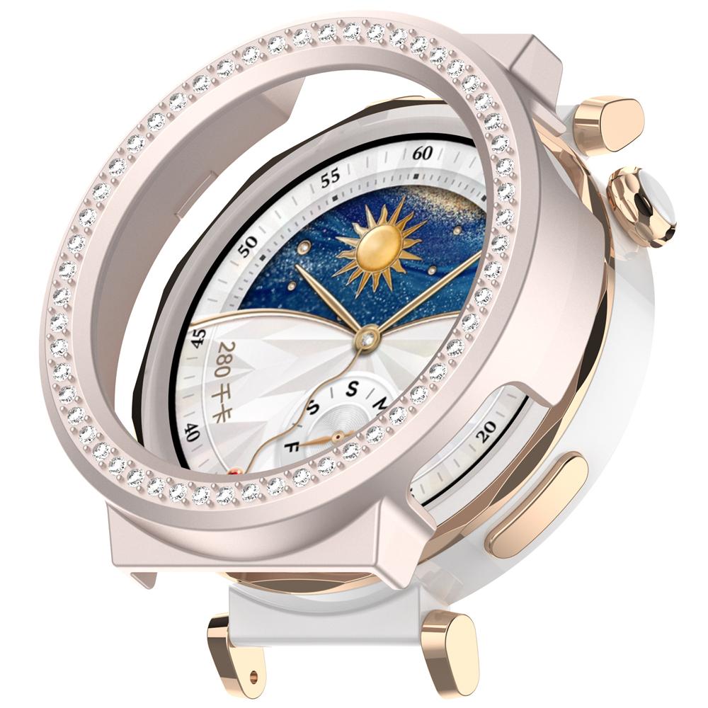 Schutzhülle Case Für Huawei Watch GT5 Pro 42mm PC Mit eingelegten Diamanten Schutz Stoßstange Rahmen Schale Hüllen Zubehör