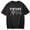cotton  100% Men's And Women's Birthday Short Sleeve T-Shirt Digital Print 1960-1999 Pattern Congratulating Letter Tee Birthday