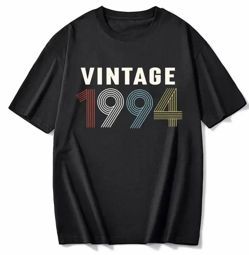 cotton 100% Men's And Women's Birthday Short Sleeve T-Shirt Digital Print 1960-1999 Pattern Congratulating Letter Tee Birthday