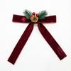 Christmas Velvet Bow & Bell Hanging Ornaments Door Decor