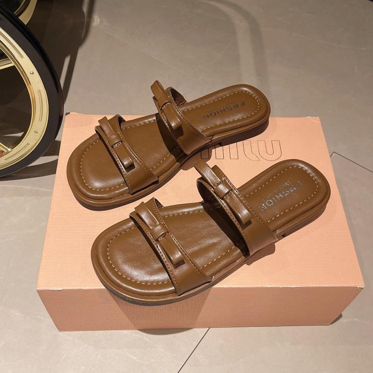 Evening Breeze Gentle Slippers Women's 2025 Summer New Fashion Platform Sandals High Sense with Skirt Bow Sandals