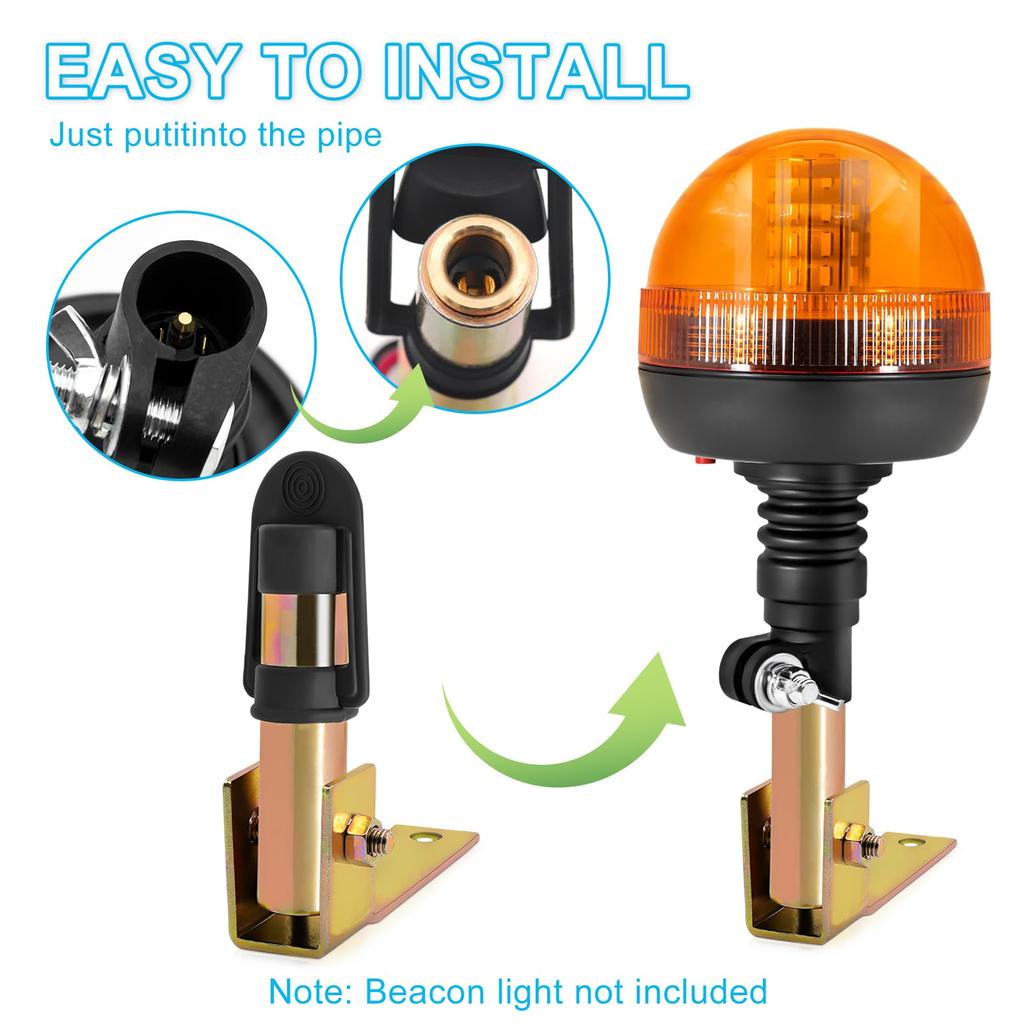 Biqing 1pc Warning Light Bracket for Forklift, Tractor, Truck, Engineering Vehicle Flashing Swivel Warning Light Mounting Hardware L Shape