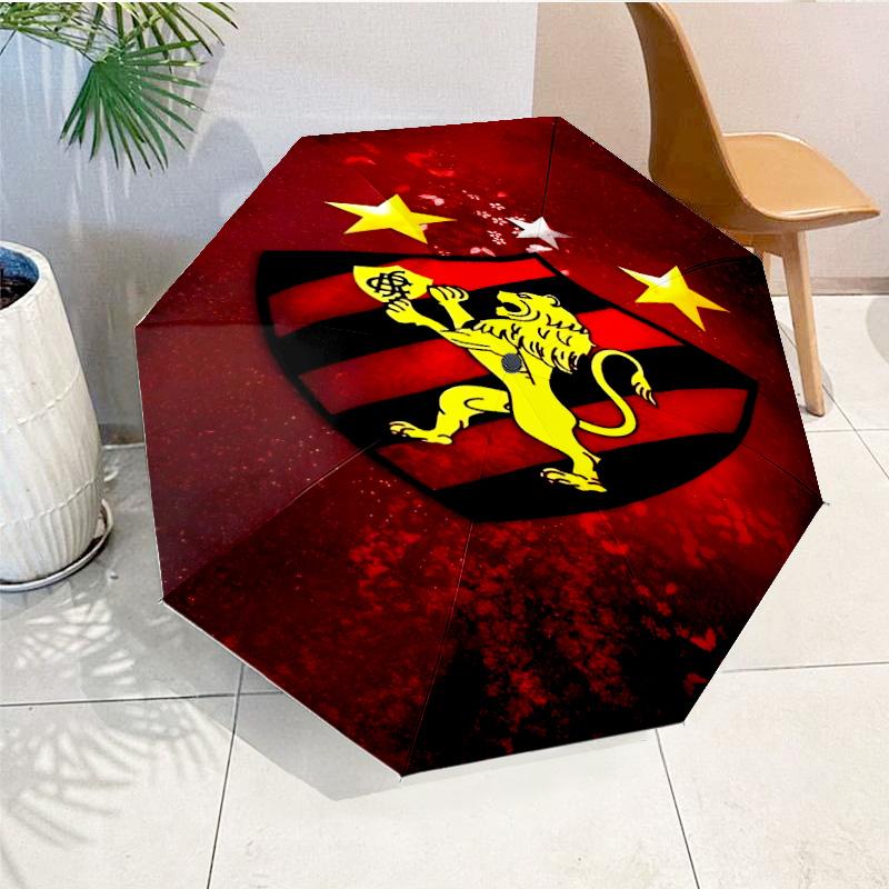 Sport Club Football Crest Printed Automatic Umbrella, 8-Frame for Travel, Camping, Casual Umbrella, Essential Gift for  for Family and Friends