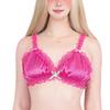 LittleForBig Adult Bra Camisole Underwear with Lace Hem [Satin Floral] Shiny Satin Texture, Silky, Unisex, Rose, Size L