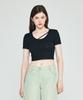 Depassion Silket Crop Short Sleeve T-Shirt (Black)