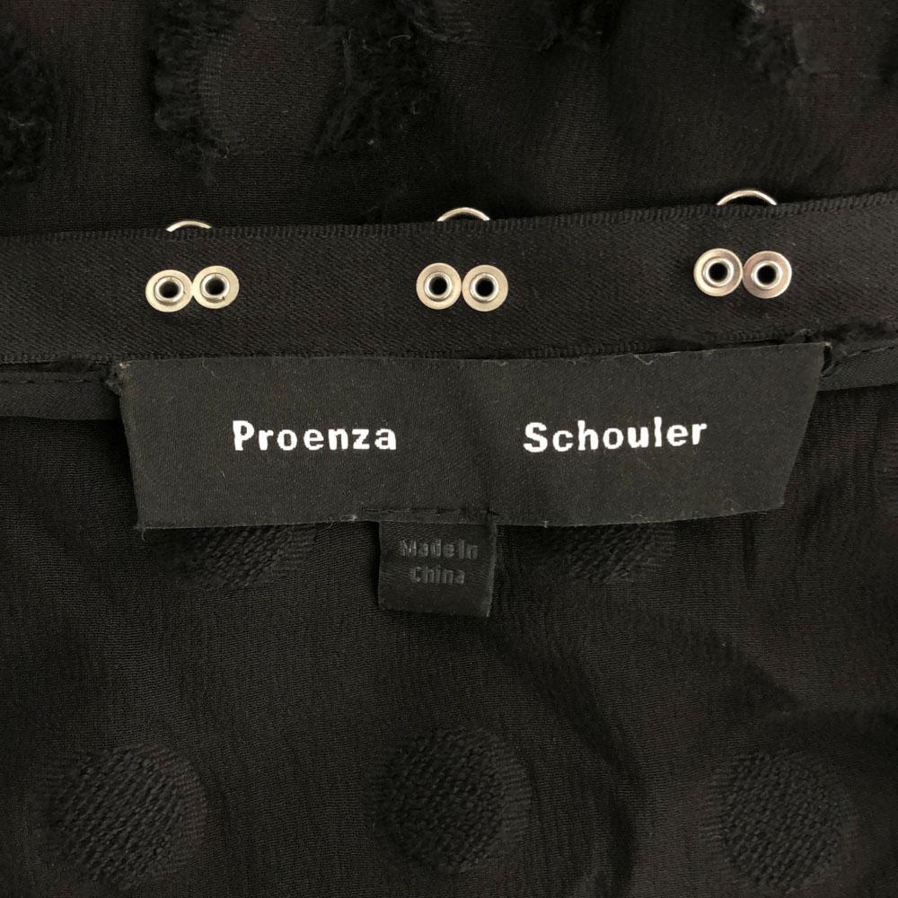 Proenza Schouler Short sleeve Long dress black fringe Women Used