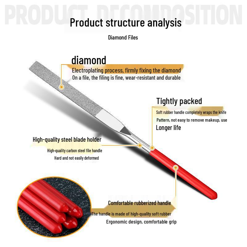 Fine Alloy Steel File Set: Triangle & Half-Round Mini Tools for Metal Grinding and Deburring.