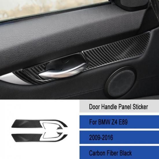 4PCS Carbon Fiber Interior Door Handle Panel Cover Trim For BMW Z4 E89 2009-2016