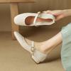 Fashion NEW Spring/Autumn Women Pumps Genuine Leather Shoes for Women Round Toe Chunky Heel Shoes Concise Metal Buckle Mary Jane Shoes