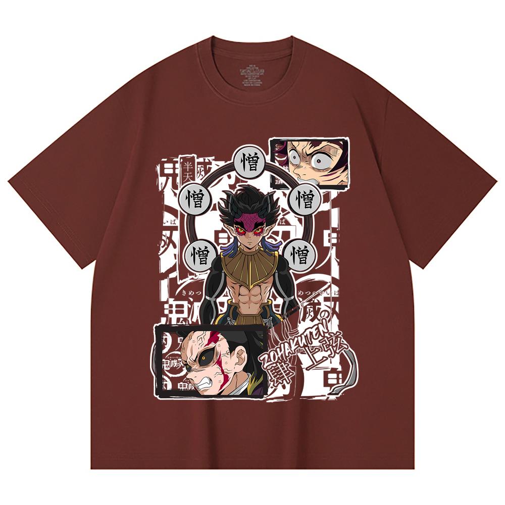 230 Gsm 100% Cotton Demon Slayer V106 Zohakuten Print Unisex Heavy Cotton T Shirt