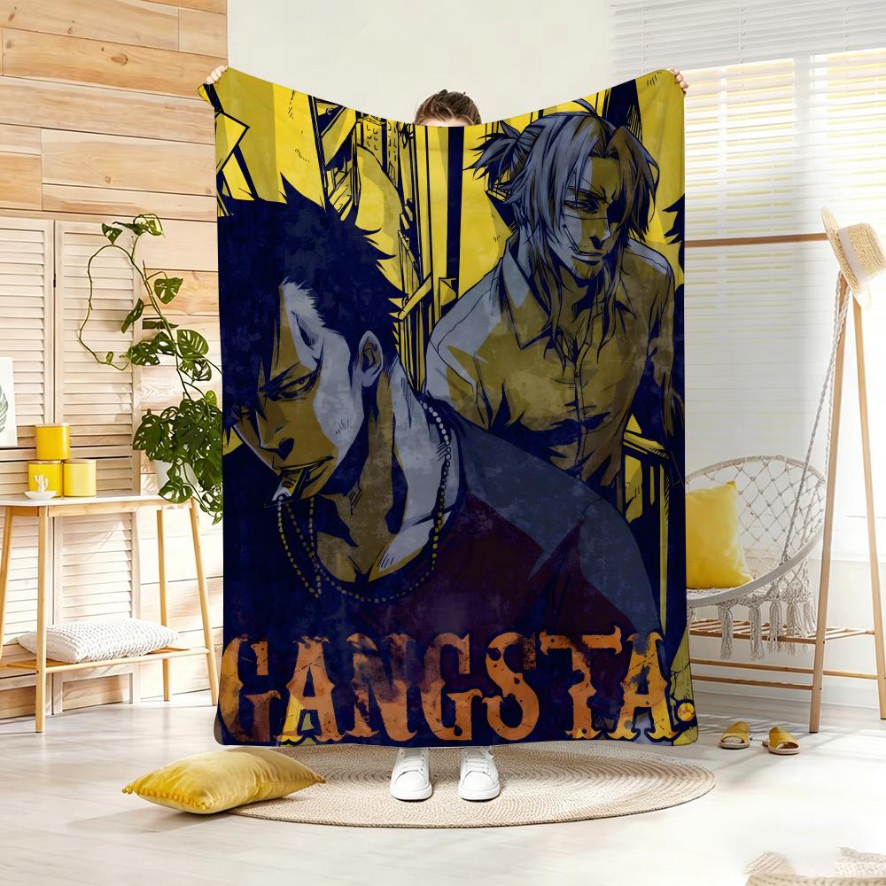 Retro Gangster G-Gangsta Throw Lightweight 240G Flannel Blanket Soft Skin-Friendly For Summer Cooling