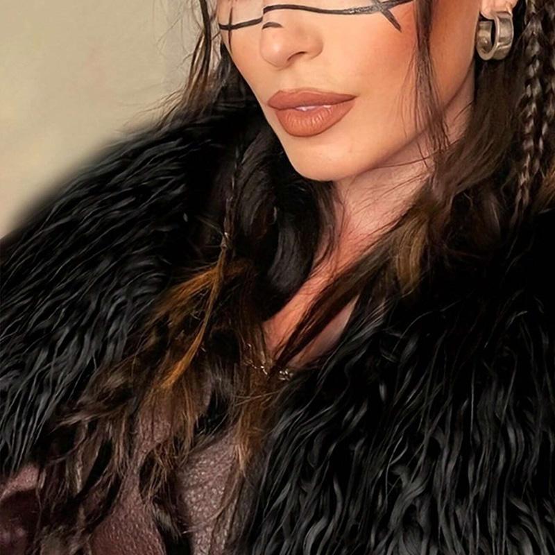 Fur Collar Winter Clothing Warrior Cloak Viking Queen Shawl Elegant Faux Fur Shawl