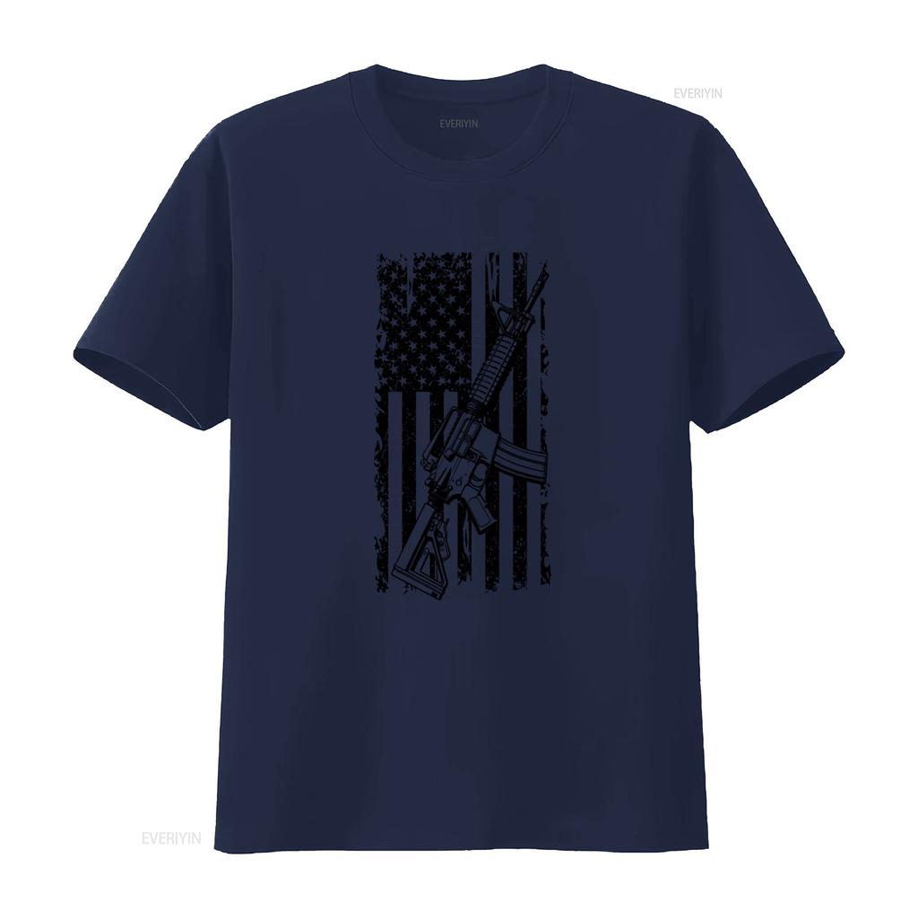 Mens Ar 15 Usa Flag Patriotic T Shirt Pro Gun 2nd Amendment Design Vintage Washed Fashion Slightly Streetwear Designer Clothes