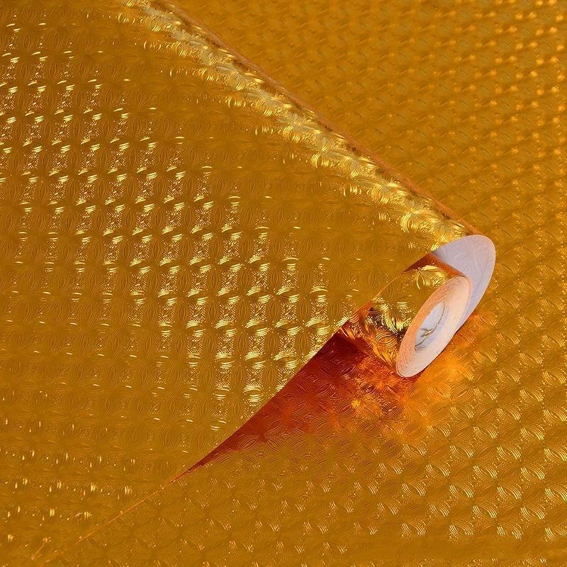 Złota Samoprzylepna Tapeta Dekoracja Stołu Buddy Renowacja Ognioodporny Złoty Papier Dekoracja Domu