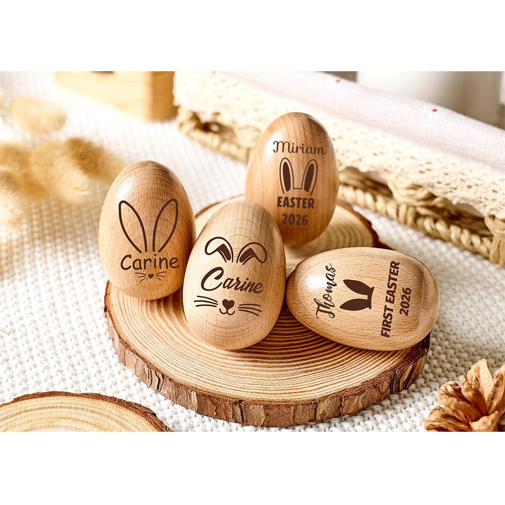 Personalized Wooden Egg Easter Bunny Inspired Egg Design Personalized Lettering Lovely Home Decor Great Basket Filler For Kids